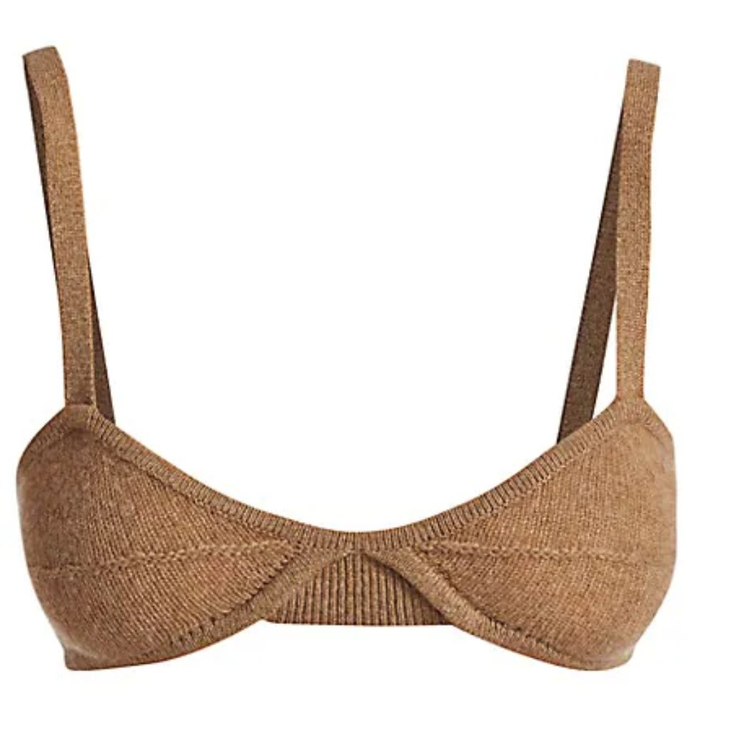 Nwt Khaite 'The Eda' Cashmere Bralette Size M Color: Camel (910)